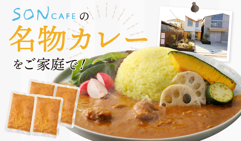 【年内発送】15種スパイスを使用したSONカフェ特製カレー 200g×4P＆玉ねぎのアチャール×1P いずみピクルス NSW スピード発送【特別寄附金額】 G1461