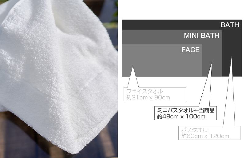 【スピード発送】 エアーミニバスタオル 2枚（ホワイト）【泉州タオル 国産 吸水 普段使い シンプル 日用品 家族 ファミリー】