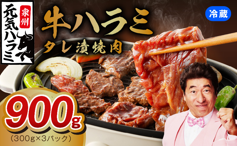 冷蔵配送 牛ハラミ タレ漬け 焼肉用 900g（300g×3） 010B1522