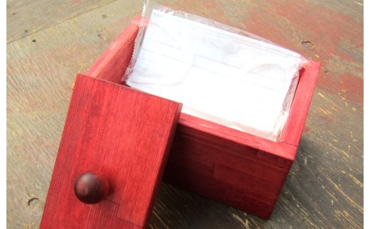 手作り木製 マスクストッカー（マホガニー） 099H2095