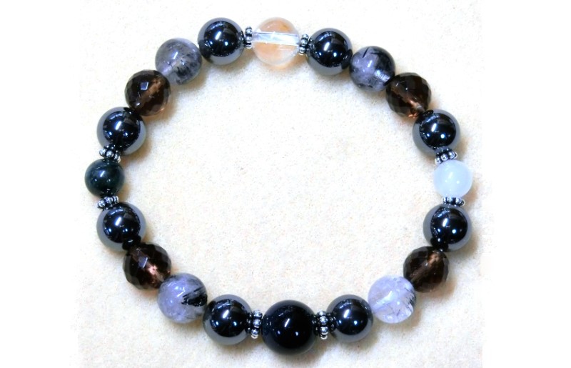 天然石ブレスレット 「戦う戦士たちへ」ブラック