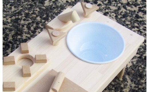手作り木製 ままごとキッチン・RHK-LX 素材色バージョン 099H2104