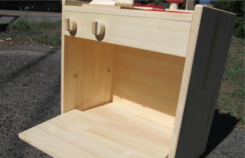 手作り木製ままごとキッチン 棚の着いたＫＨＭＣ 099H2107
