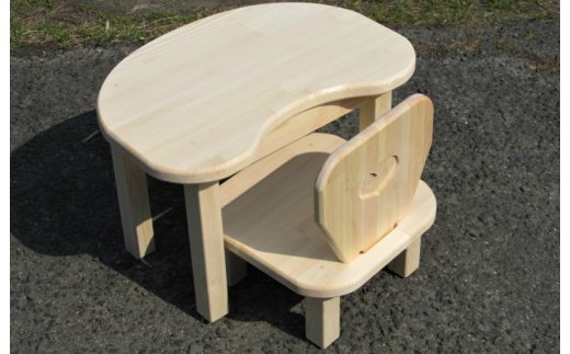 手作り木製 お子様用 机・いすセットVer.2 Sサイズ 099H2114