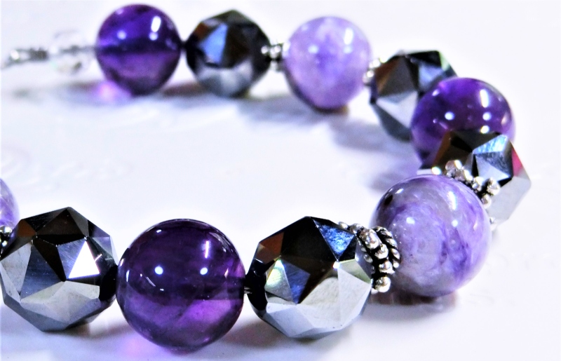 天然石ブレスレット「シャドームーン」