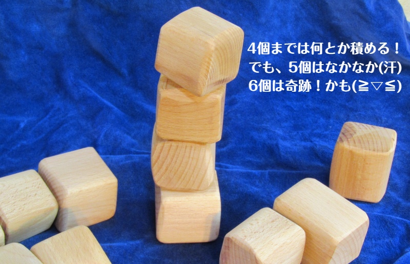 手作り国産ブナ製 積みづらい積み木「積めますか？」