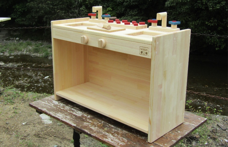 手作り木製 ままごとキッチン KBM-W 099H2207