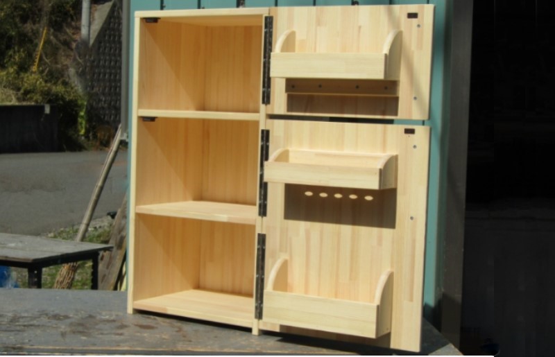 手作り木製 収納メインの大型冷蔵庫 099H2208