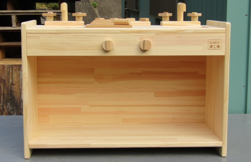 手作り木製 ままごとキッチン KBM-W 素材色バージョン 099H2212