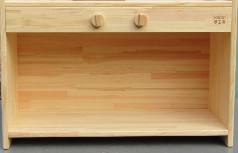 手作り木製 ままごとキッチン KBM-W 素材色バージョン 099H2212