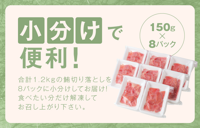 【家計応援】天然まぐろ 切り落とし 合計 1.2kg 小分け 150g×8P【訳あり サイズ不揃い 刺身 海鮮丼 鮪 まぐろ マグロ ユッケ 海鮮 ネギトロ 小分け ファミリー向け】