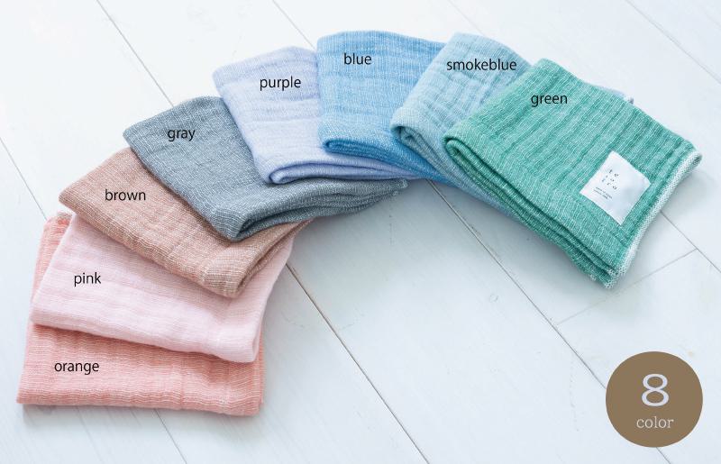 特殊織ガーゼのハンドタオル 1枚（パープル）【泉州タオル 国産 吸水 普段使い シンプル 日用品】