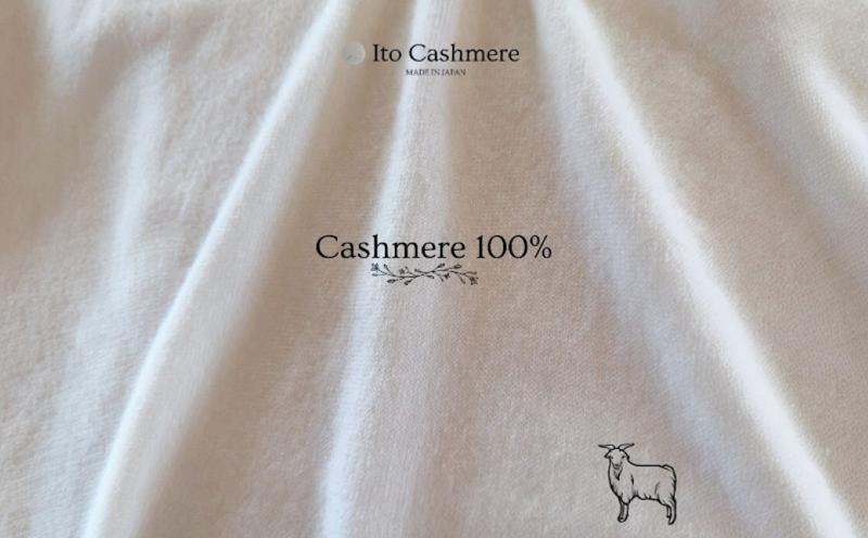 100％ピュアカシミヤ・マフラー オーガニックホワイト フリンジ無し【高級 カシミア おしゃれ ファッション 防寒 かしみあ】