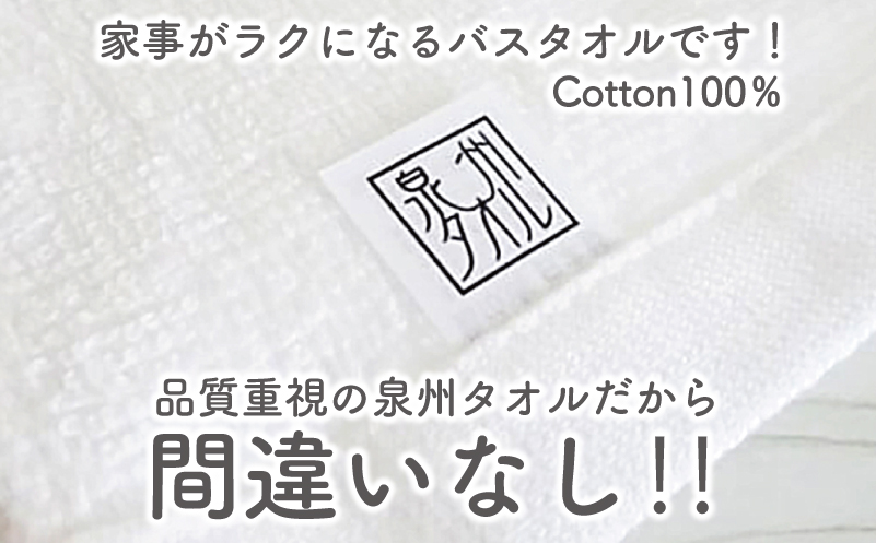 泉州タオル「家事がラクになるバスタオル」セット（パステル系）