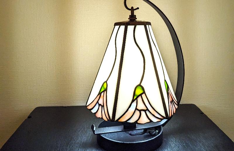 ステンドグラス・ミニ吊りランプ（白）