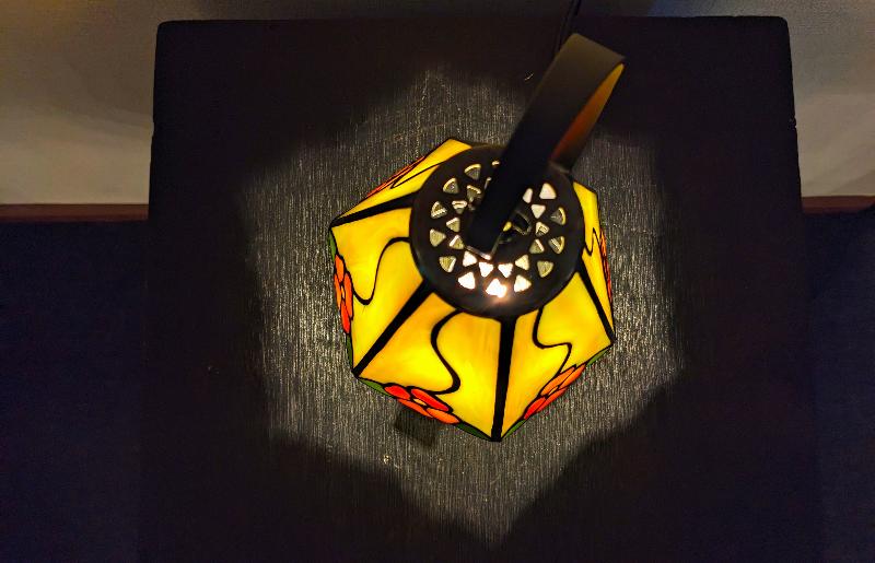 ステンドグラス・ミニ吊りランプ（黄）