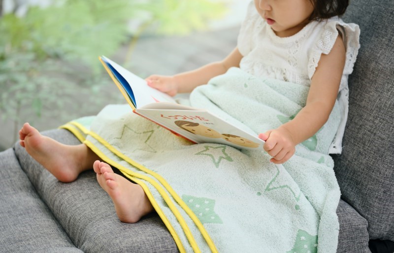 【高島屋選定品】泉州タオル おくるみ２枚（ブルー＆グリーン）【タオル 国産 シンプル 日用品 ベビー】