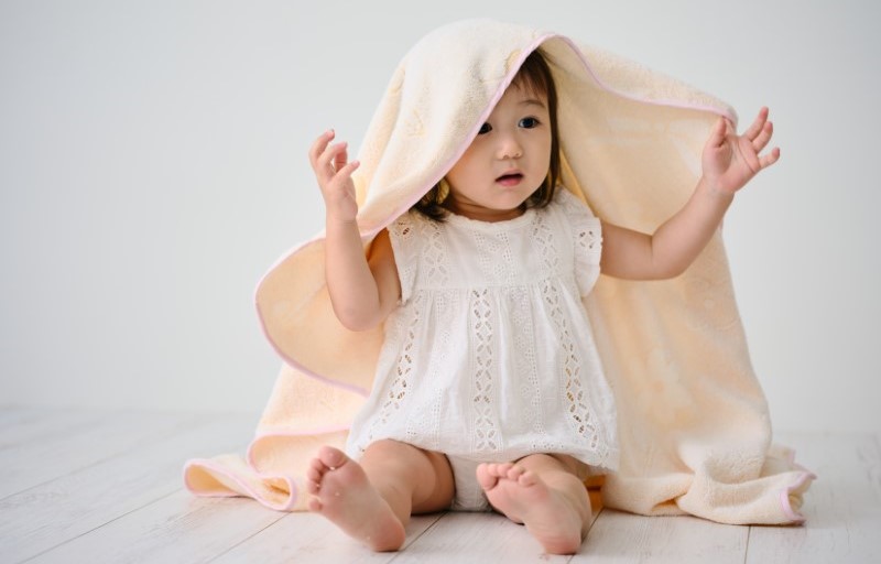 【高島屋選定品】泉州タオル おくるみ２枚（ピンク＆オレンジ）【タオル 国産 シンプル 日用品 ベビー】