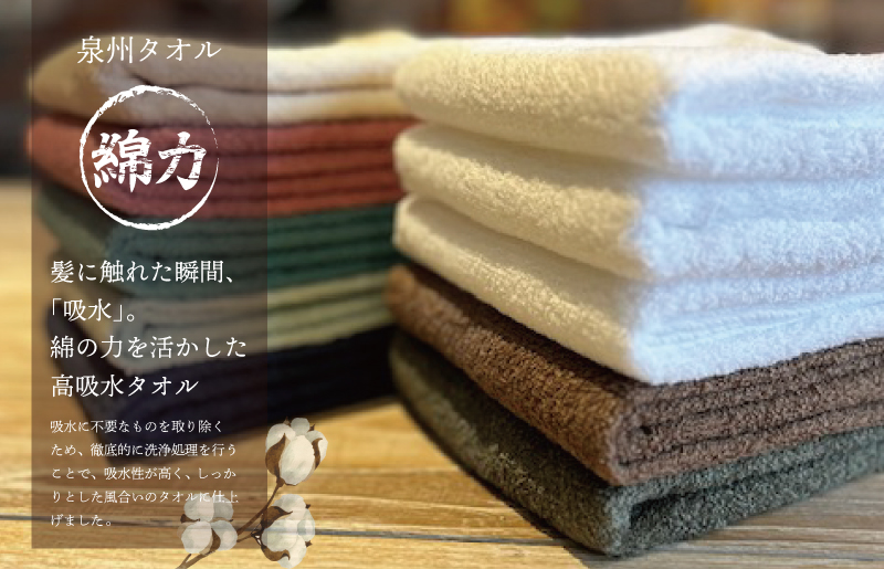 【スピード発送】高吸水 フェイスタオル 10枚セット【これぞ綿力 泉州タオル 国産 吸水 普段使い シンプル 日用品 家族 ファミリー】
