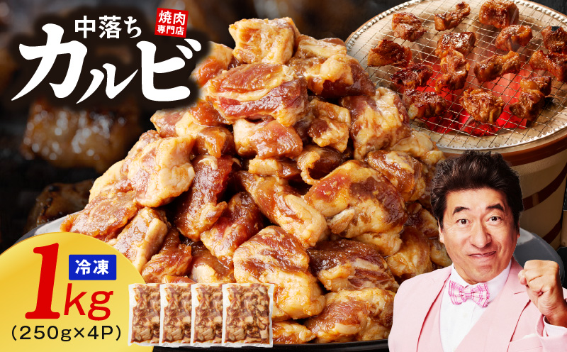 焼き肉専門店 自家製タレ漬け 中落ちカルビ 総量1kg 小分け 250g×4 G1357