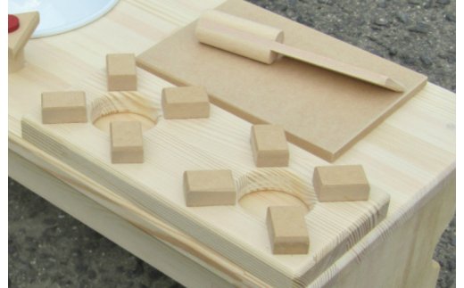 手作り木製 ままごとキッチン・RHK-LX 素材色バージョン 099H2104