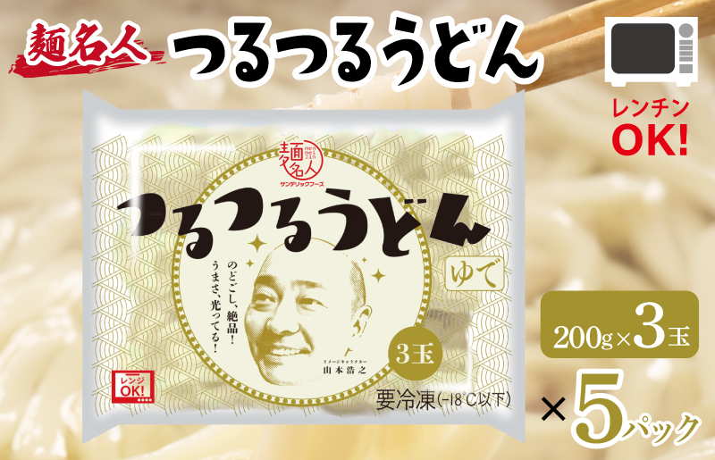 麺名人 つるつるうどん 15食【個包装 冷凍 惣菜 麺 簡単調理 一人暮らし】 099H2513