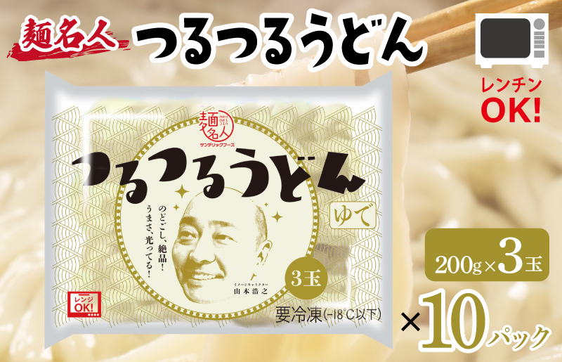 麺名人 つるつるうどん 30食【個包装 冷凍 惣菜 麺 簡単調理 一人暮らし】 099H2514