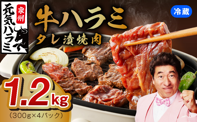 【冷蔵配送】牛ハラミ肉 焼肉用 味付け 1.2kg【小分け 300g×4P 牛肉 焼肉用 焼くだけ 小分け BBQ やきにく】 099H3153