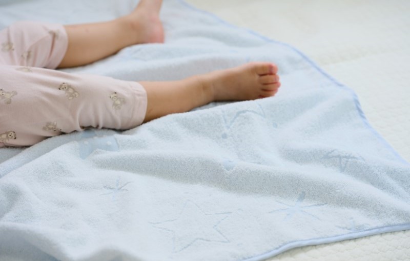 【高島屋選定品】泉州タオル おくるみ２枚（ブルー＆グリーン）【タオル 国産 シンプル 日用品 ベビー】