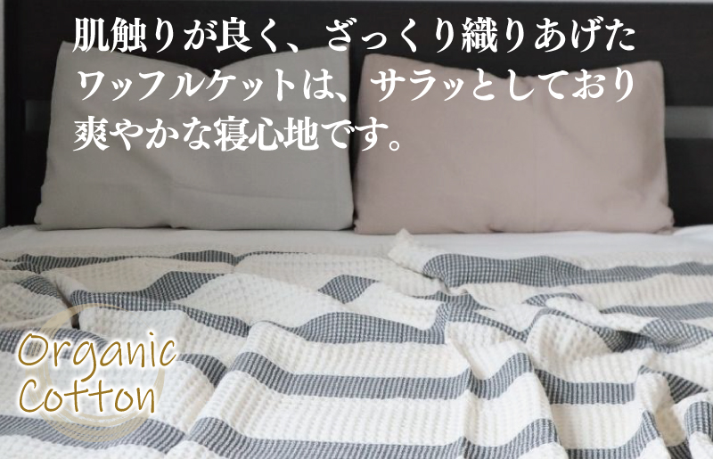 【オーガニックコットン100%】泉州南部織 “柔らかく軽い” ビッグワッフルケット