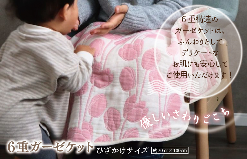 《ギフトボックス》Ftオーガニックコットンストール＆6重ガーゼケット Sサイズ（ローズ）＜スピード発送＞