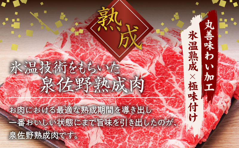 【氷温熟成×極味付け】和牛肩ロース 切り落とし 1kg 小分け 500g×2P すき焼き しゃぶしゃぶ用 丸善味わい加工 mrz0049