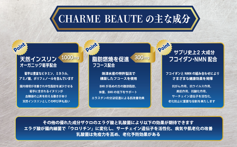 CHARME BEAUTE（シャルム ボーテ）菊芋 サプリメント 定期便 全12回【毎月発送コース】 099Z208