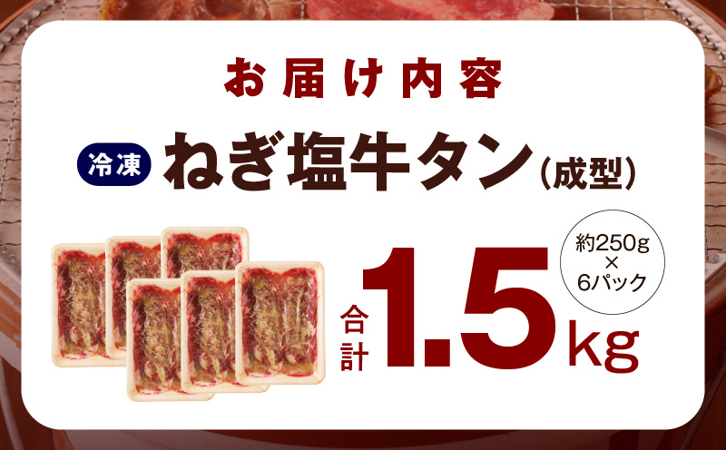 ねぎ塩 牛たん（成型）合計 1kg 小分け 250g×4【牛タン 牛肉 焼肉用 薄切り 訳あり サイズ不揃い】 099H2977