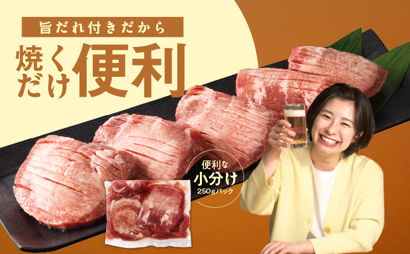 厚切り 牛たん 1kg 小分け 250g×4P 焼肉用 訳あり サイズ不揃い【氷温熟成×旨ダレ】 mrz0061