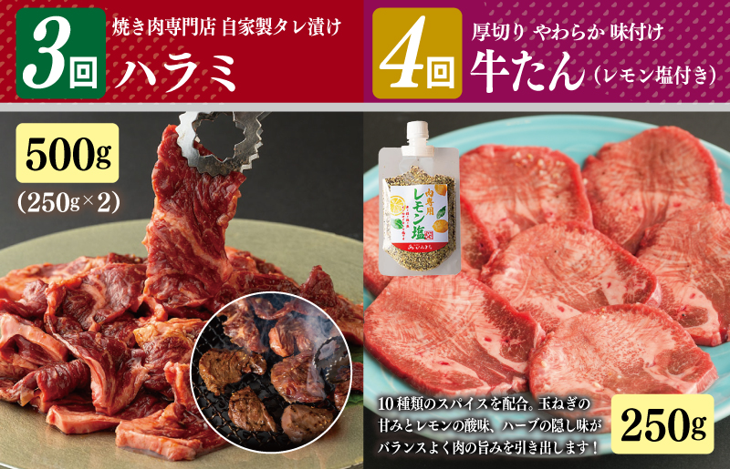 焼肉専門店厳選 お試し 焼肉 定期便 全4回【毎月配送コース】 G1369