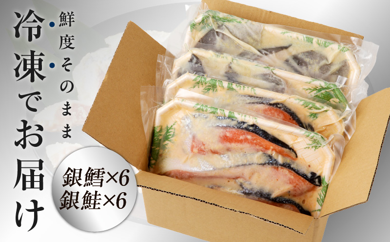 厳選 西京漬けセット 銀鱈／銀鮭 合計 12切れ 切り落とし 訳あり サイズ不揃い