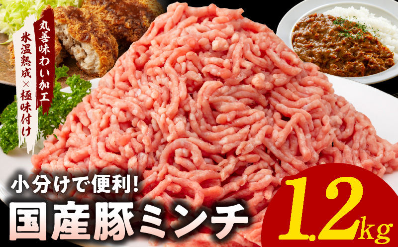 【氷温熟成×極味付け】国産 豚ミンチ 1.2kg パラパラ凍結 ジッパー付き 小分け 400g×3P mrz0072