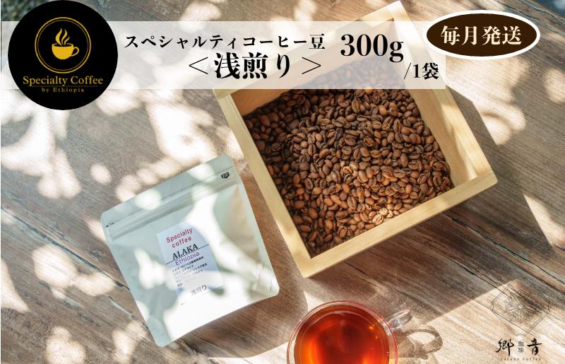 スペシャルティコーヒー焙煎豆 浅煎り 300g 定期便 全12回 12か月【毎月配送コース】 G1404