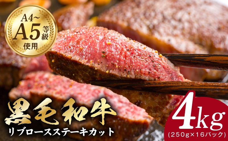 A5/A4等級 黒毛和牛 リブロースステーキカット 合計4kg（250g×16P）【極味付け肉】 CFX0039