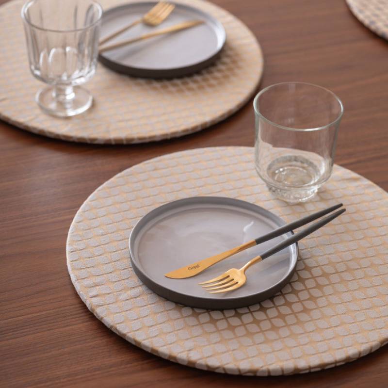 丸形ランチョンマット Calm Round Luncheon mat／カルム プレイスマットあり スノー wsg0040