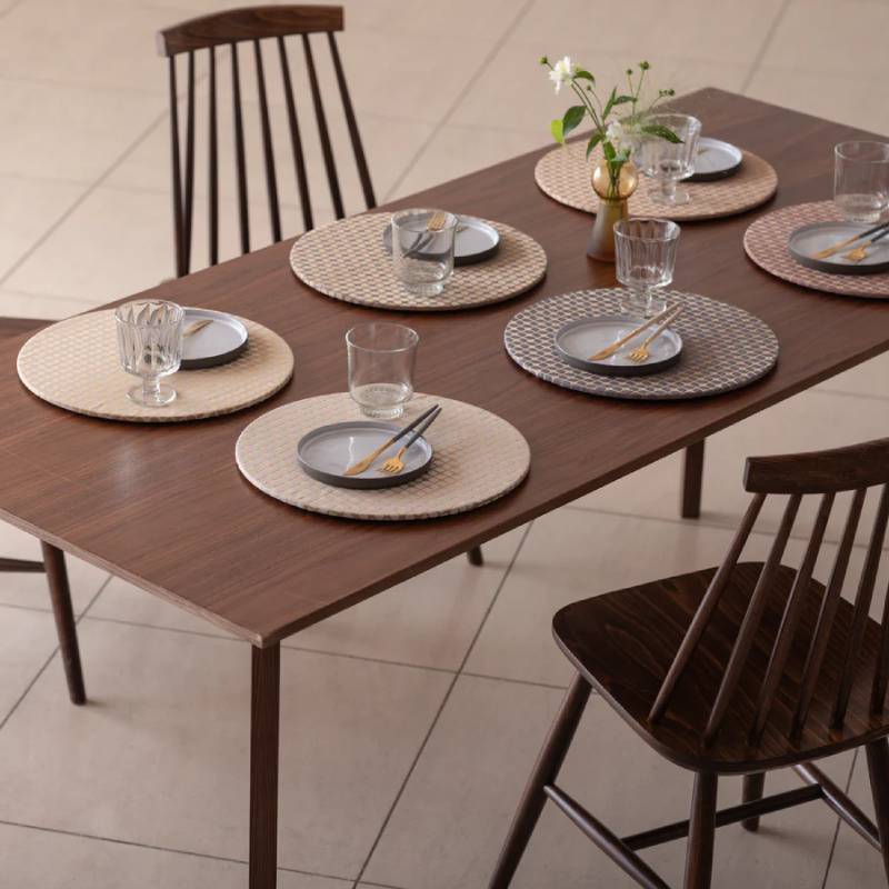 丸形ランチョンマット Calm Round Luncheon mat／カルム プレイスマットあり スノー インディゴ