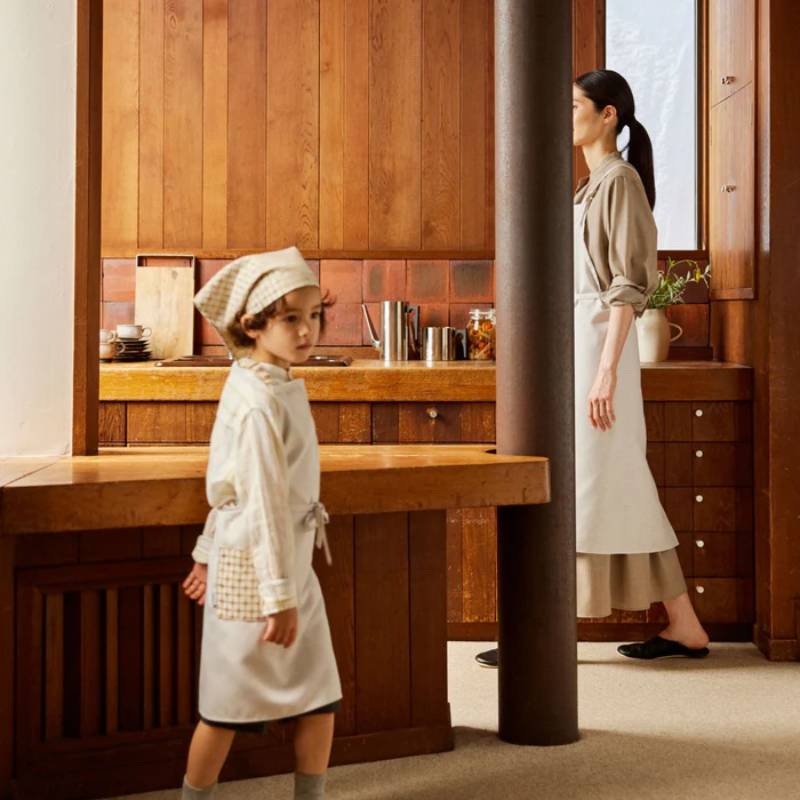 エプロン eterble life Calm parent−child Apron／エターブルライフ カルム 親子ペア サンド