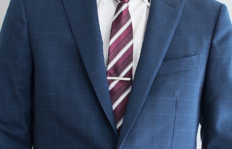 クリップ式ネクタイピン シルバーカラー