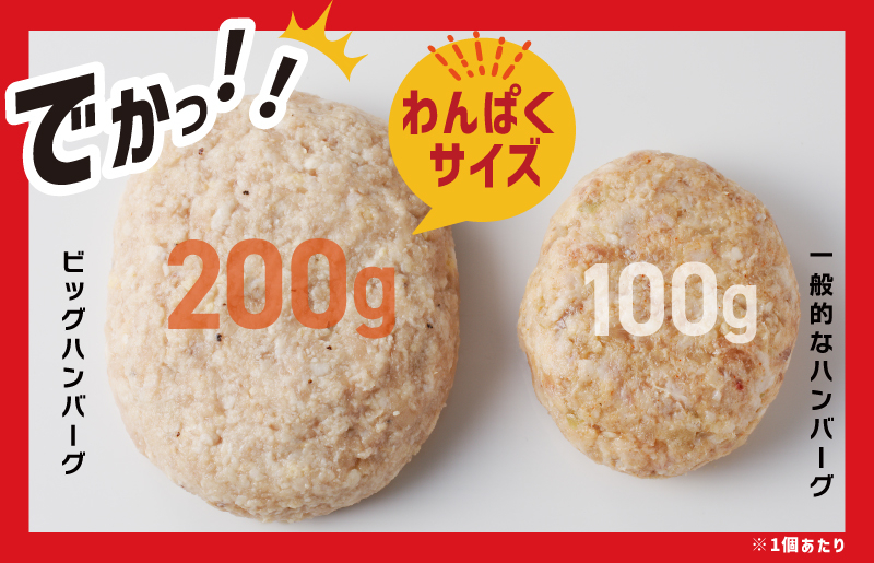 【特別規格】黒毛和牛入り BIGハンバーグ 200g×4個 お試し