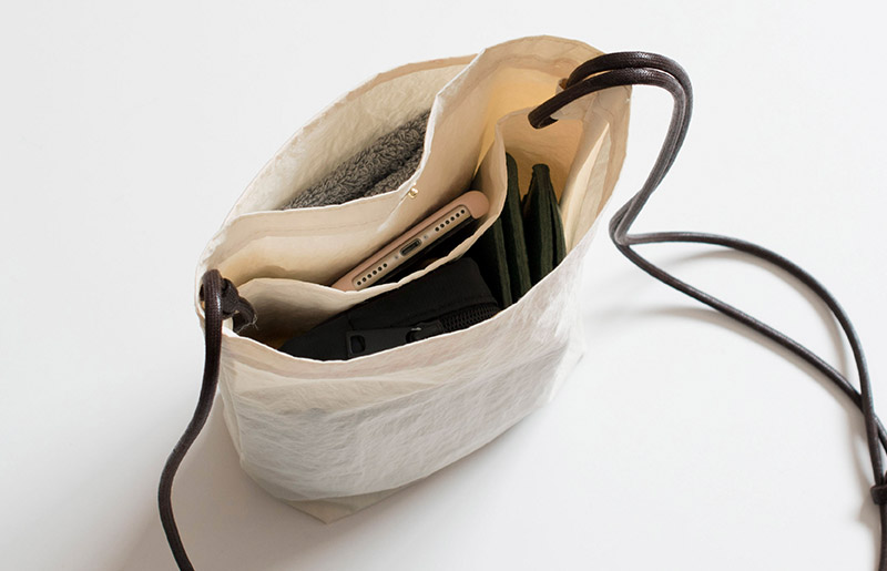 ミニショルダーバッグ KONBU(R)【アイボリー 撥水素材 ナイロン生地 日本製 軽量 ファッション】