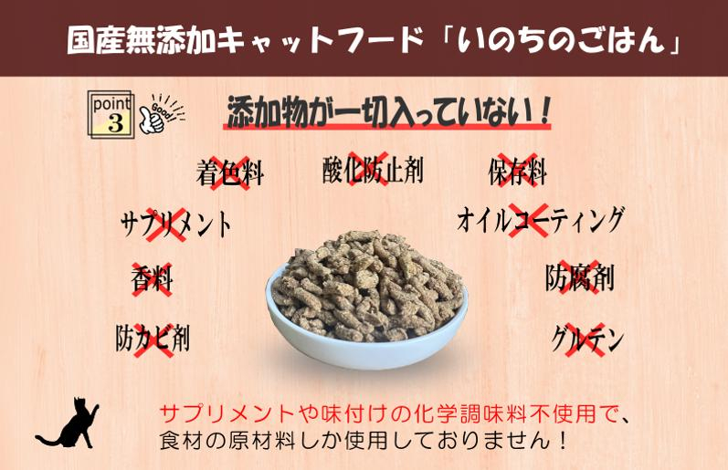 国産無添加 キャットフード 500g「いのちのごはん」タンパク質 50％配合タイプ【猫 ねこ ペットフード チキン 手作り ヒューマングレード 国産】