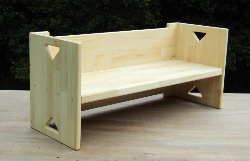 手作り木製 幼児用長いす「高さが2種類使える！」