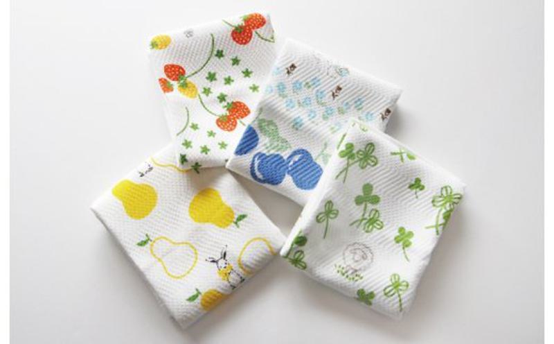 シンジカトウ「ふきぴか キッチンタオル（プリント）」セット【泉州タオル 国産 吸水 普段使い 無地 シンプル 日用品 家族 ファミリー】