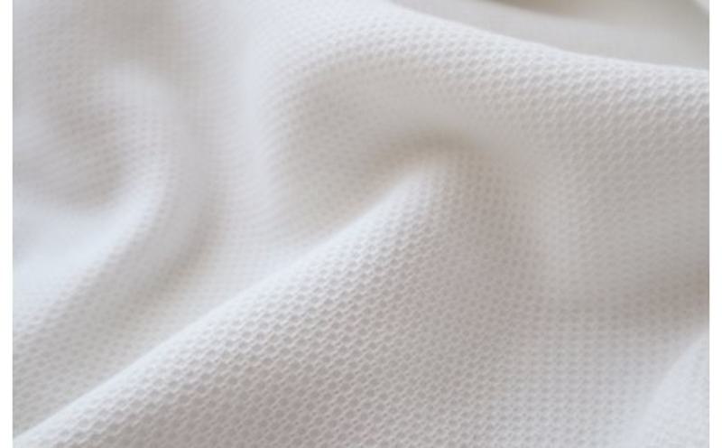 【tissu de coton/ハニカム織】泉州南部織 「ボックス」シングルシーツ＆ピロー（WH）